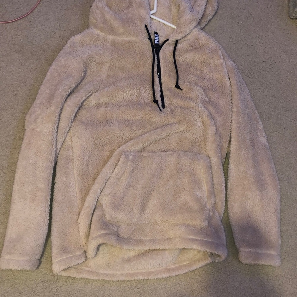 PINK sherpa fuzzy hoodie